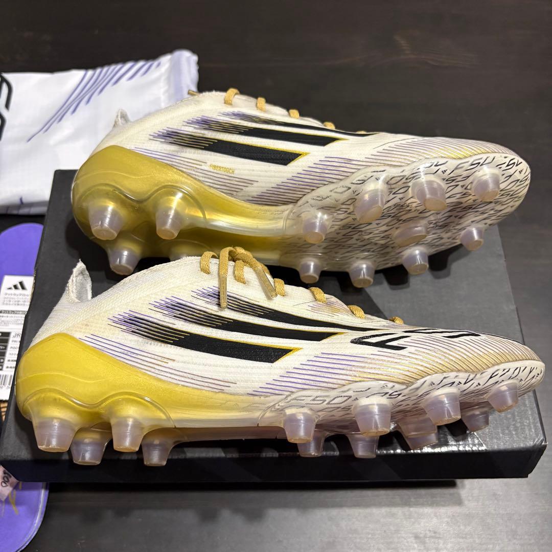 adidas F50 エリート HG/AG JPN 24.0 ホワイト/ゴールド