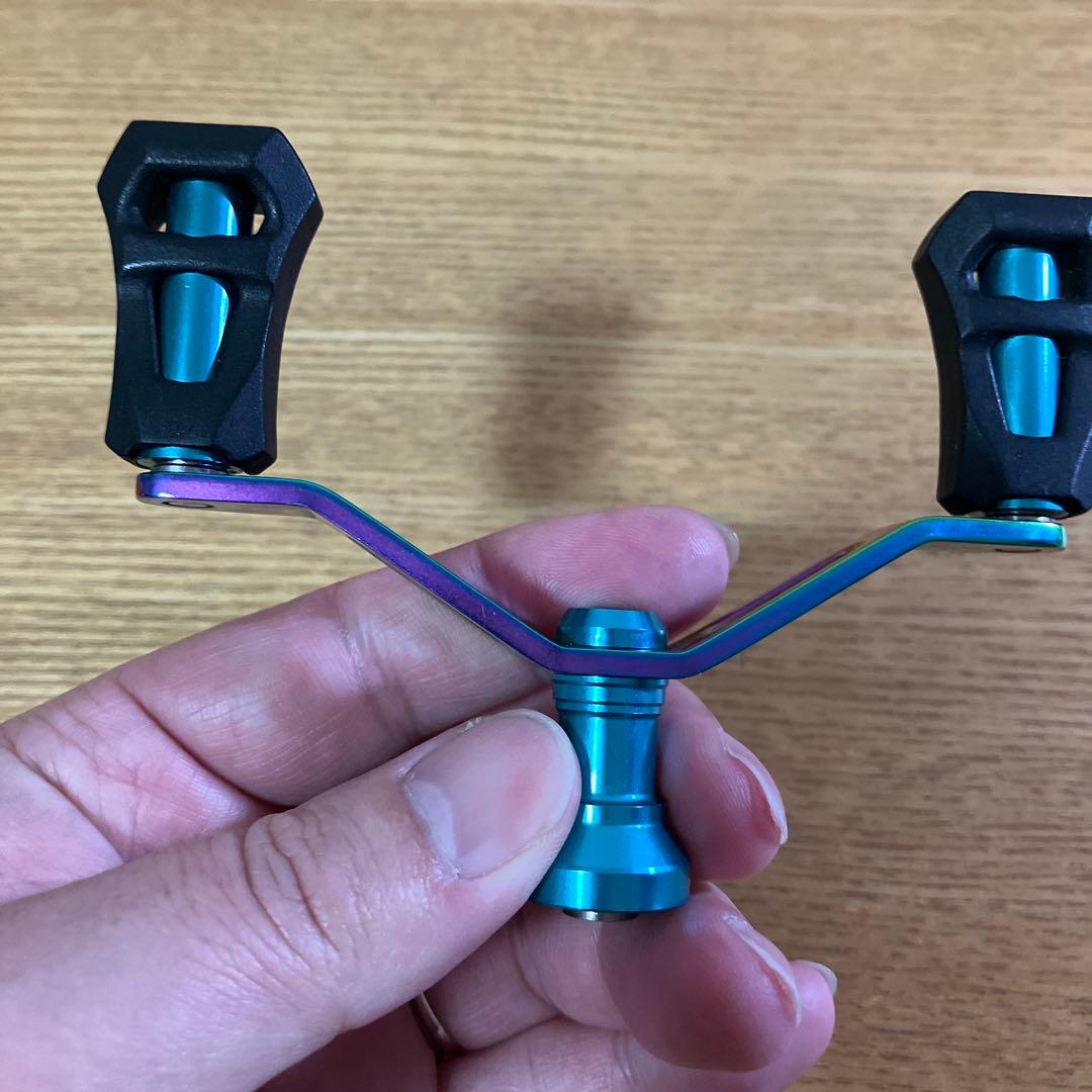 美品　ダイワ用　エメラルダスカラー　ドレス　ダブルハンドル　ハイテン　スタンド