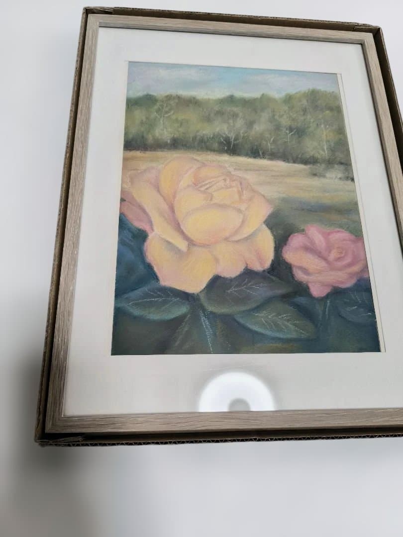 癒しのパステル画　薔薇