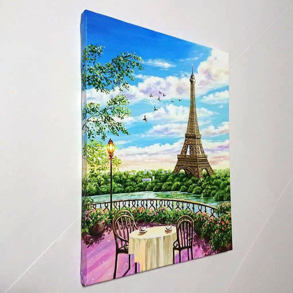 【欧州の景色③】アクリル画 F6 風景画 絵画