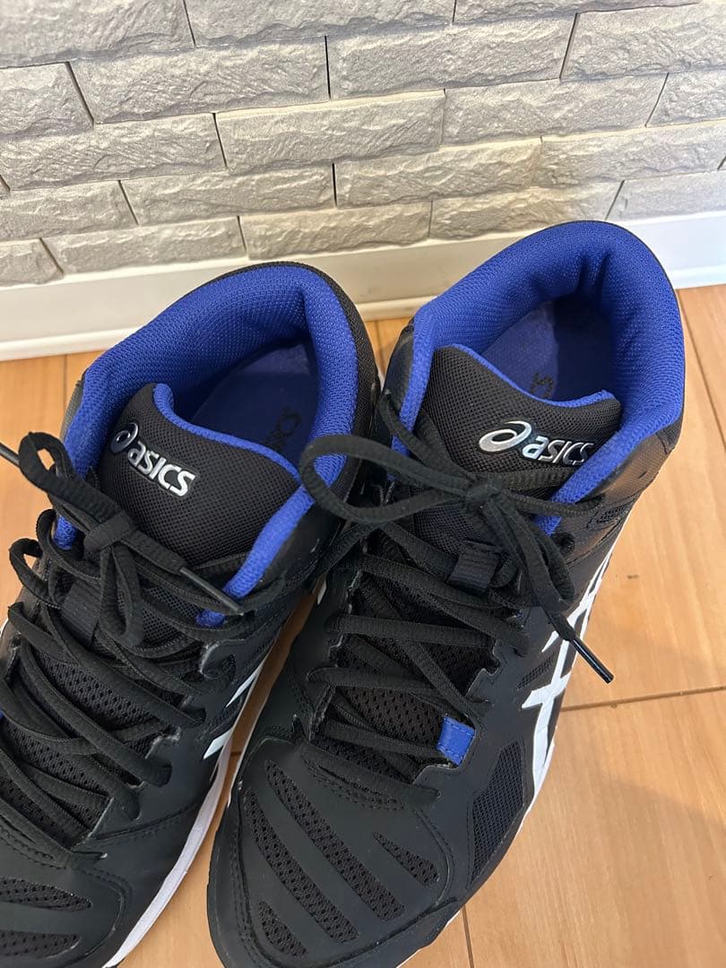 美品　asics バレーボールシューズ ブラック/ブルー　26.5㎝
