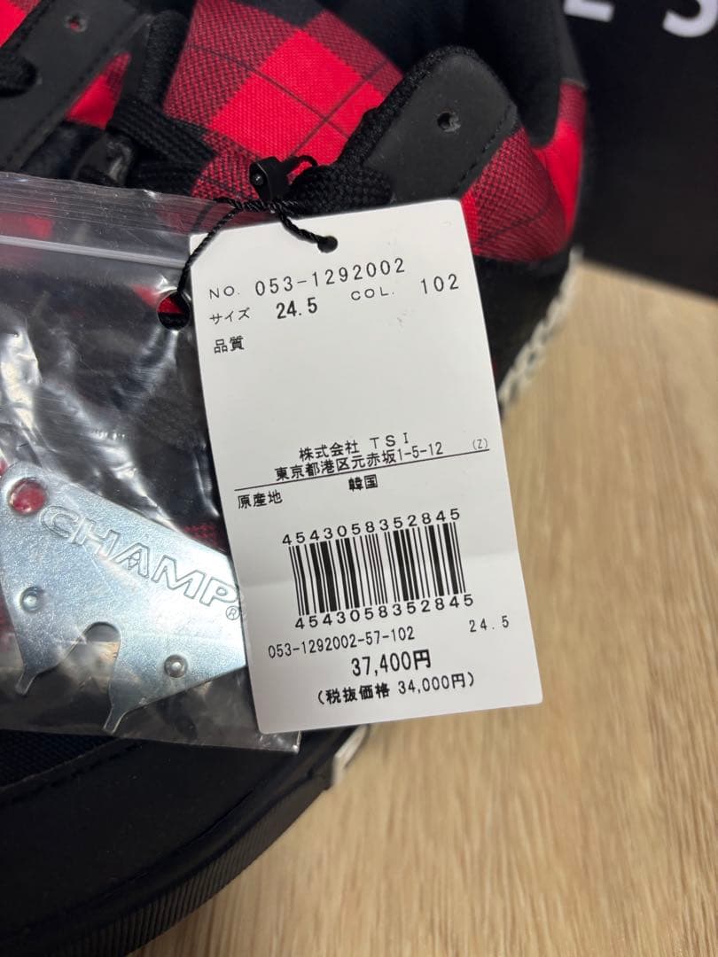 パーリーゲイツ　バッファローチェック柄 スパイク ゴルフシューズ 24.5cm