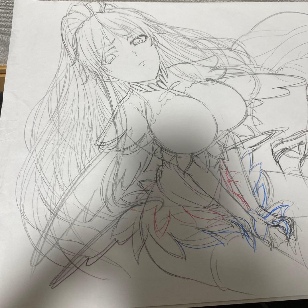直筆　ラフ　イラスト　神裂火織　とある魔術の禁書目録　超電磁砲