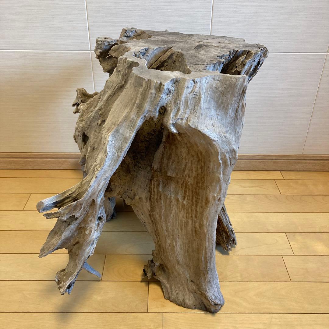 盆栽台　花台　木製花台　流木花台　古木　生花　天然木　切り株　木の根　置物
