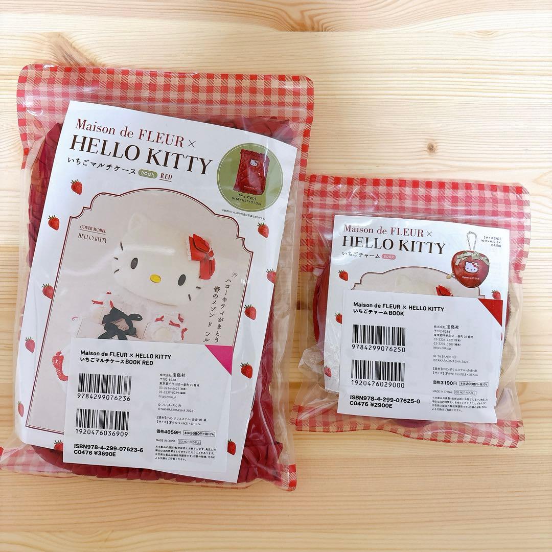 Maison de FLEUR×HELLO KITTY いちごマルチケースRED