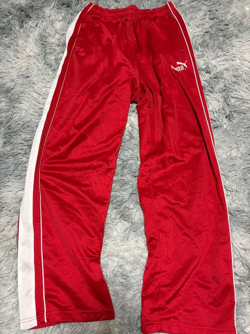 PUMA レッド ジャージ上下セット Lsize 古着