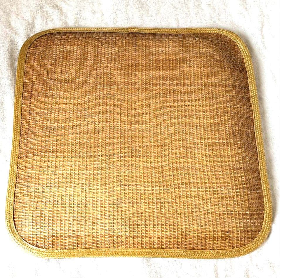 高級品　天然素材 籐座布団 5枚組 55×55cm 夏用 涼感 クッション