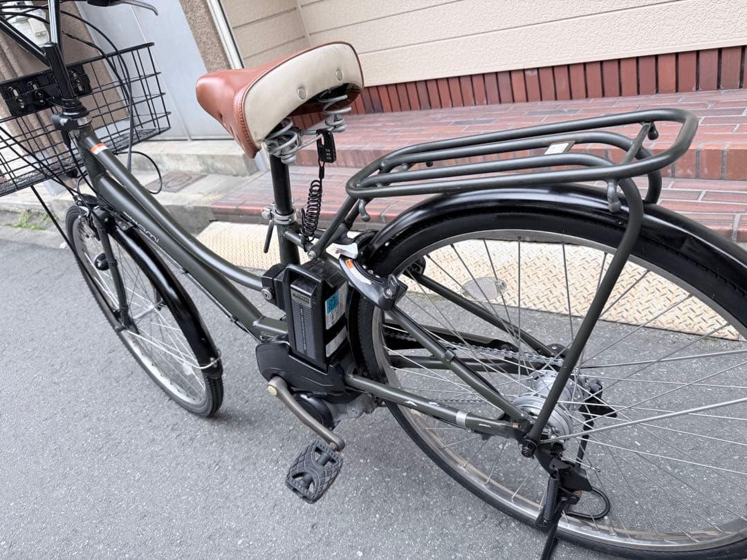 子供乗せ　パナソニック　電動アシスト自転車 ダークグレー 前バスケット付き