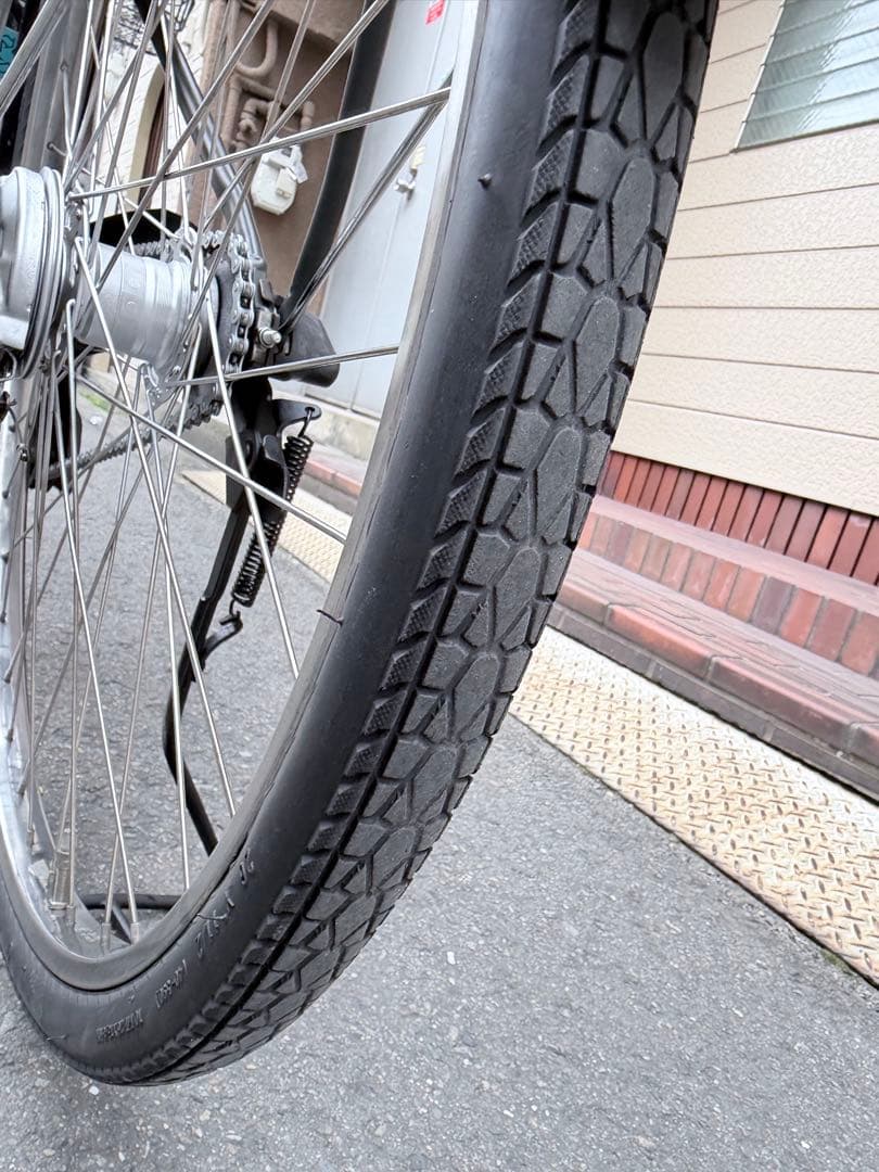 子供乗せ　パナソニック　電動アシスト自転車 ダークグレー 前バスケット付き