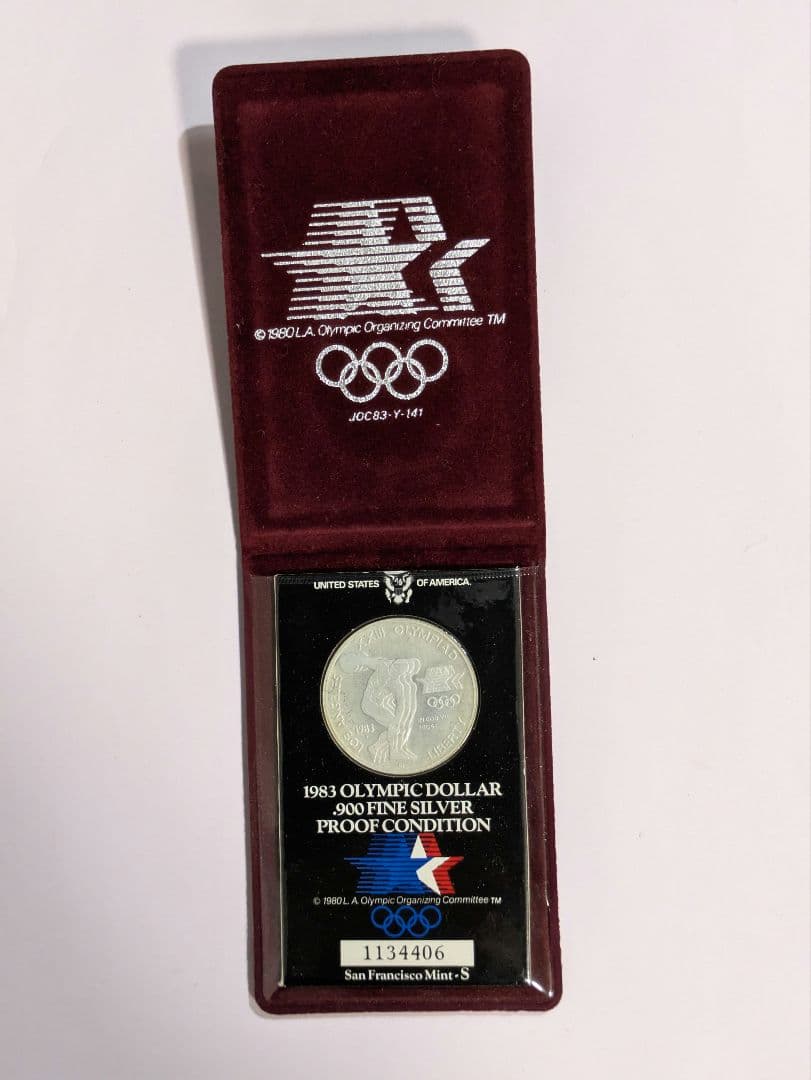 1983年 アメリカ ロサンゼルス オリンピック ファインシルバー プルーフ銀貨