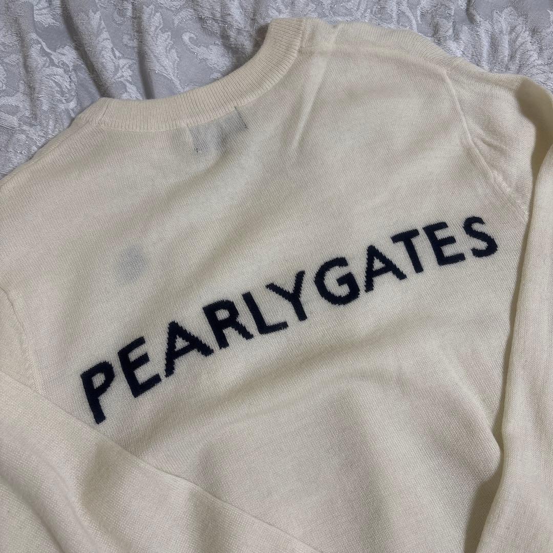 PEARLY GATES アイボリー 薄手ニット ウール100％ パーリーゲイツ