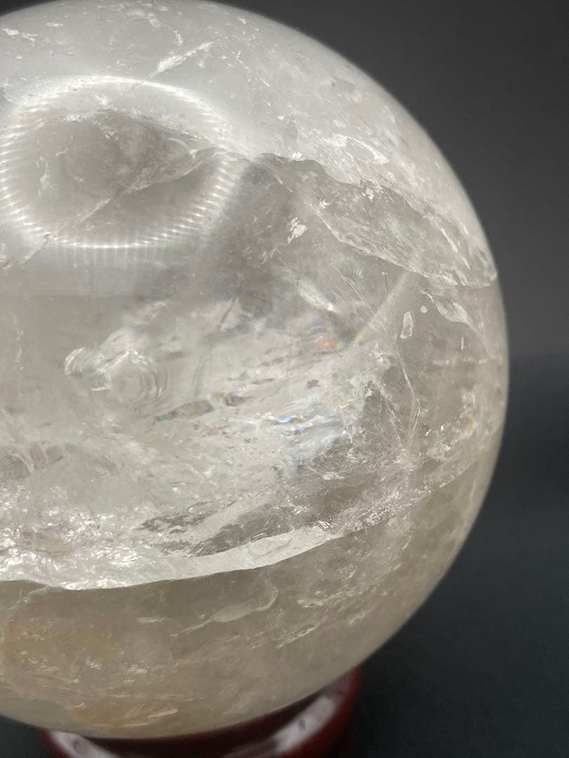 【ヒマラヤ水晶】丸玉 虹入り 約98㎜ 約1,355g 天然石 セール開催中！