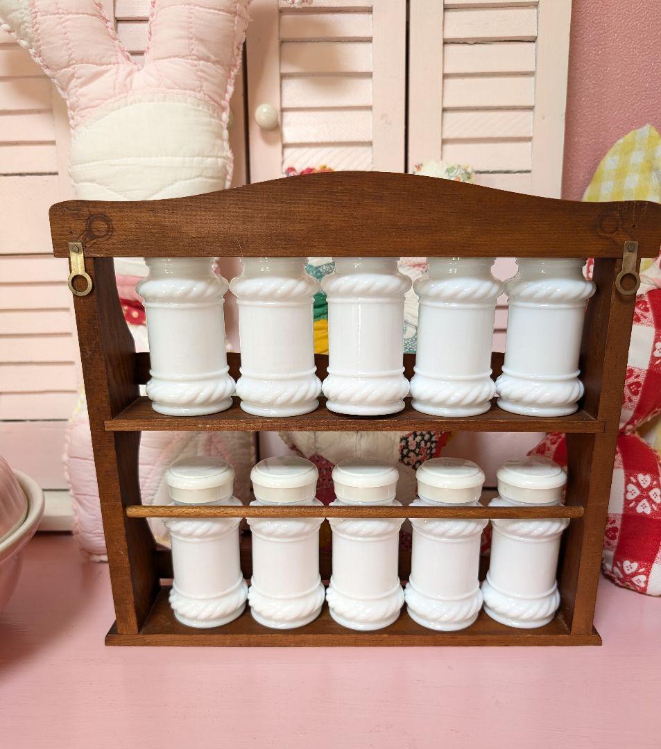 ヴィンテージ☆スパイスボトルラック