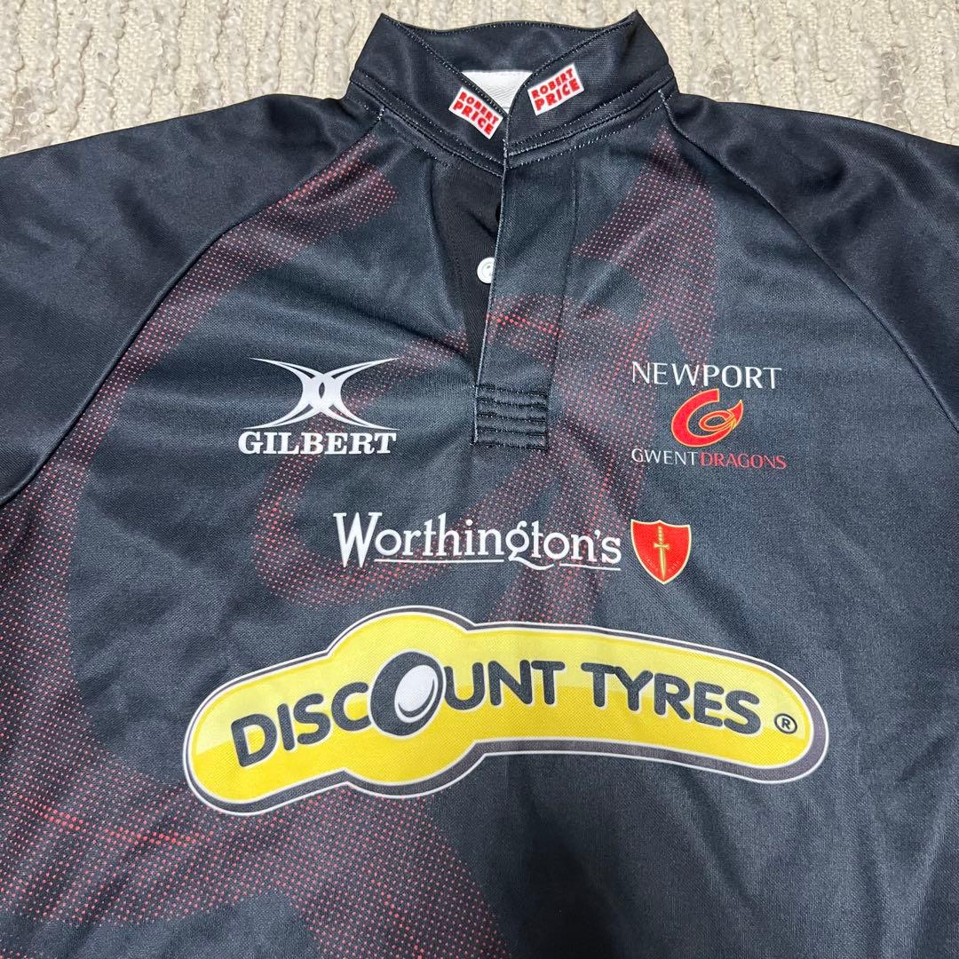 GILBERT Newport Gwent Dragons ラグビーシャツ M