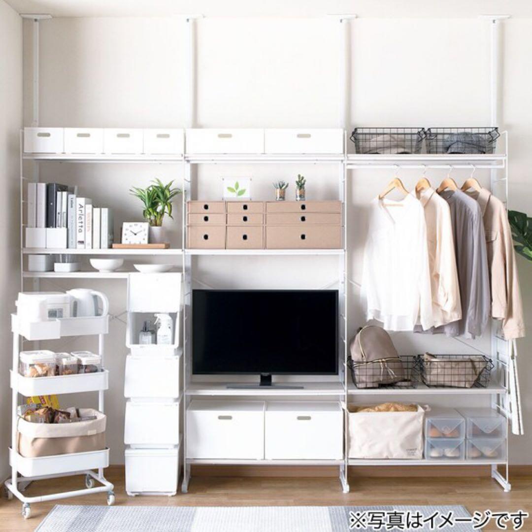 に*こ様 【美品】 ニトリ　Nポルダ 80cm ホワイトウォッシュ