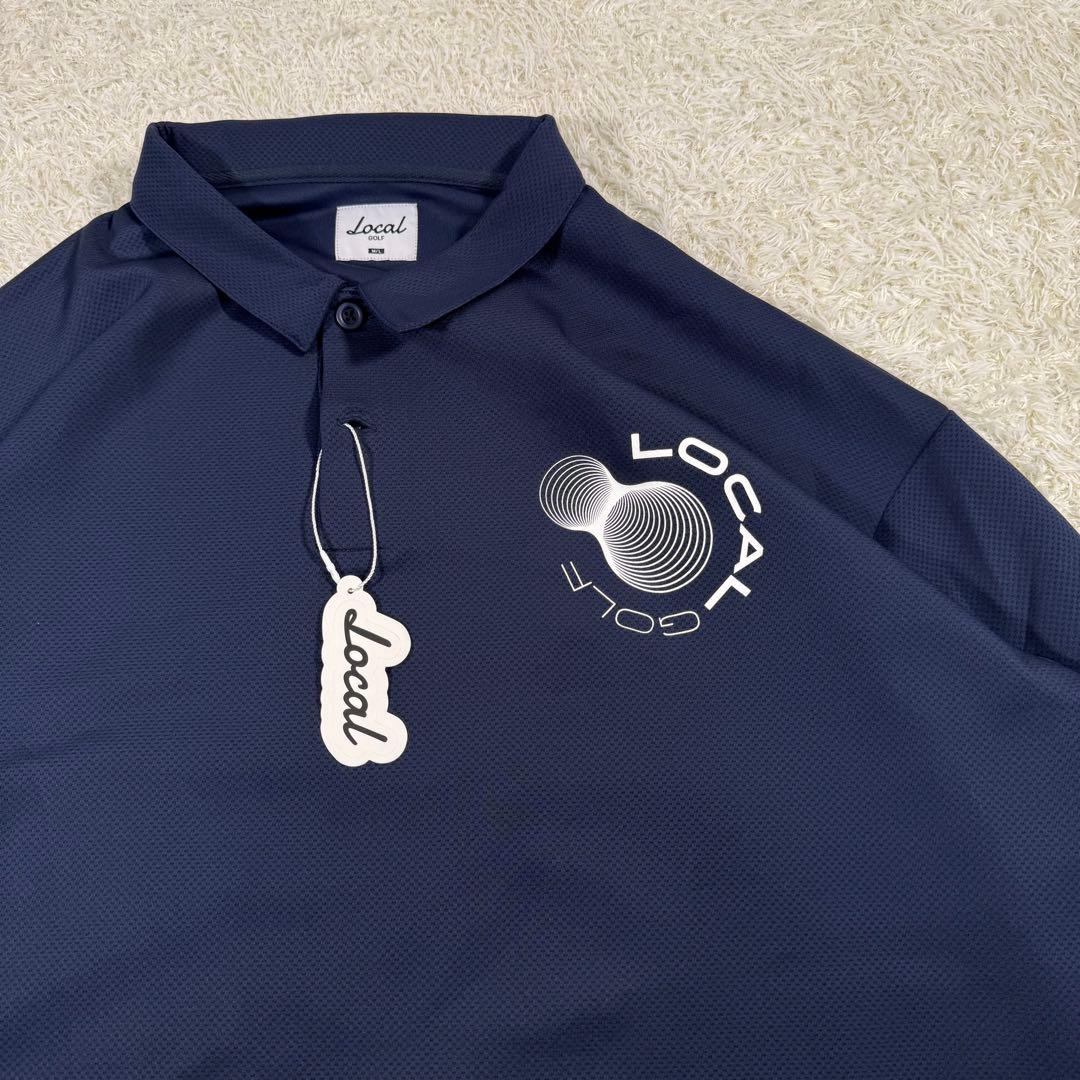 【新品タグ付き】 Local GOLF　サークルロゴ　L/S　POLO　紺　L