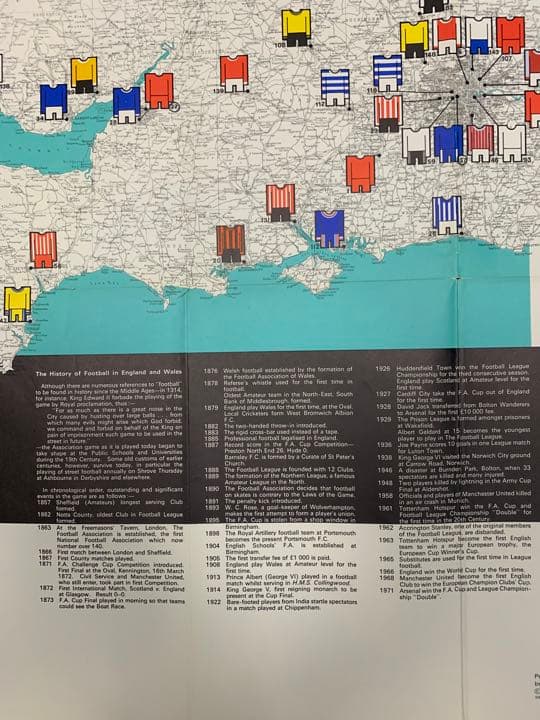 England Football Map BARTHOLOMEW社製'70年代