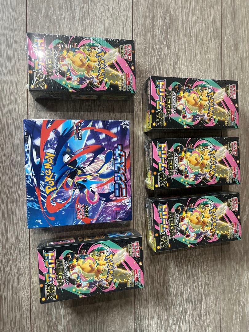 ポケモンカード6ボックスシュリンク付き メガドリームex.ニンジャスピナー
