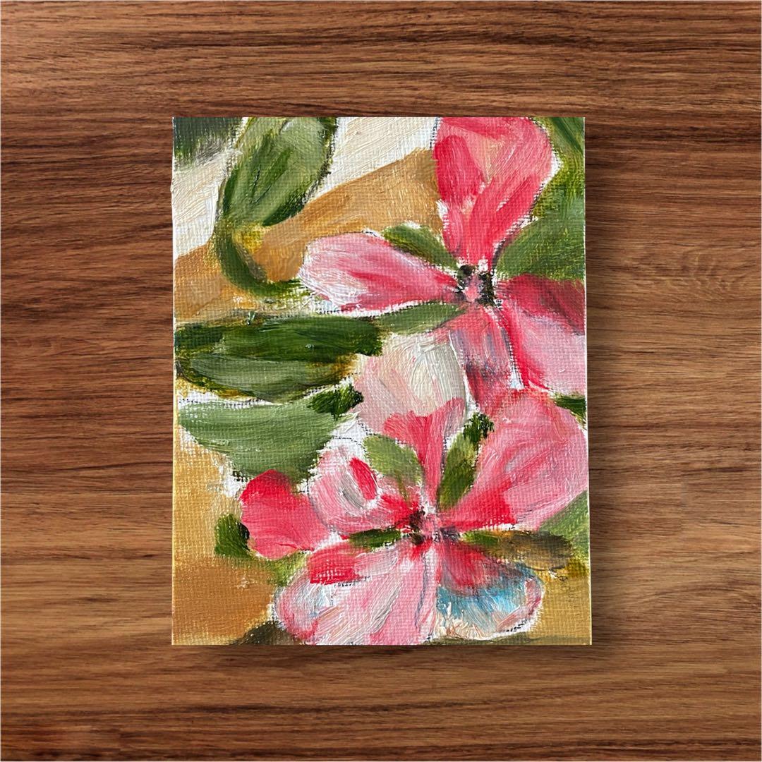 【絵画】花 ニチニチソウ