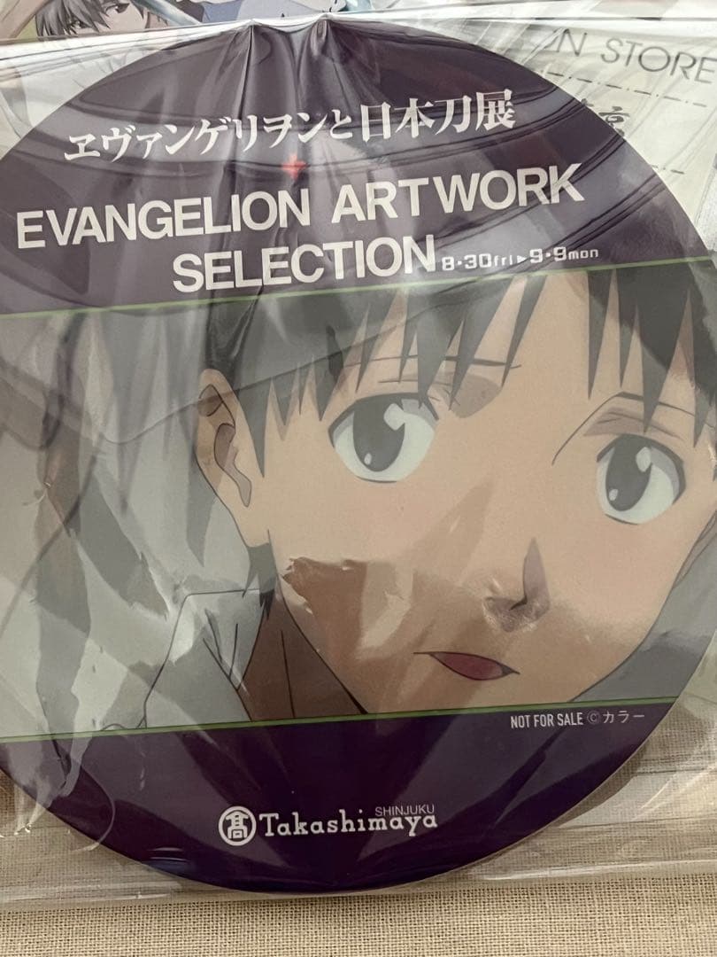 匿名配送/エヴァゲリヲンと日本刀展 缶バッジ他グッズ12点セット