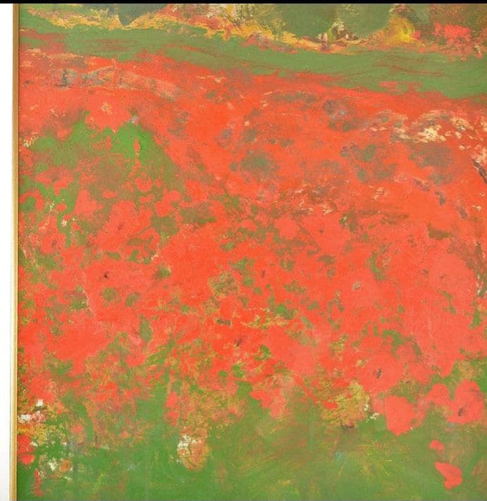山下純司　「芥子の花咲く頃」　油彩　約40cm × 約77cm　長崎県美術館所蔵