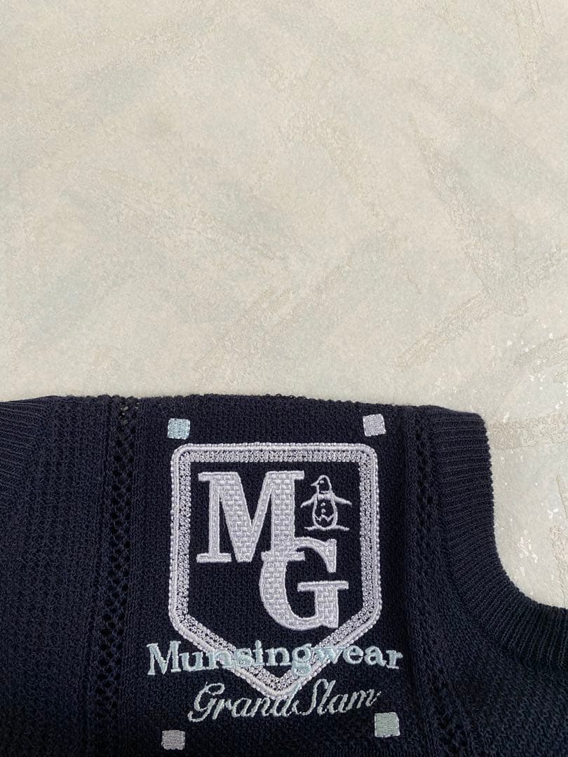 Munsingwear ニットベスト L ネイビー マンシングウェア ゴルフ