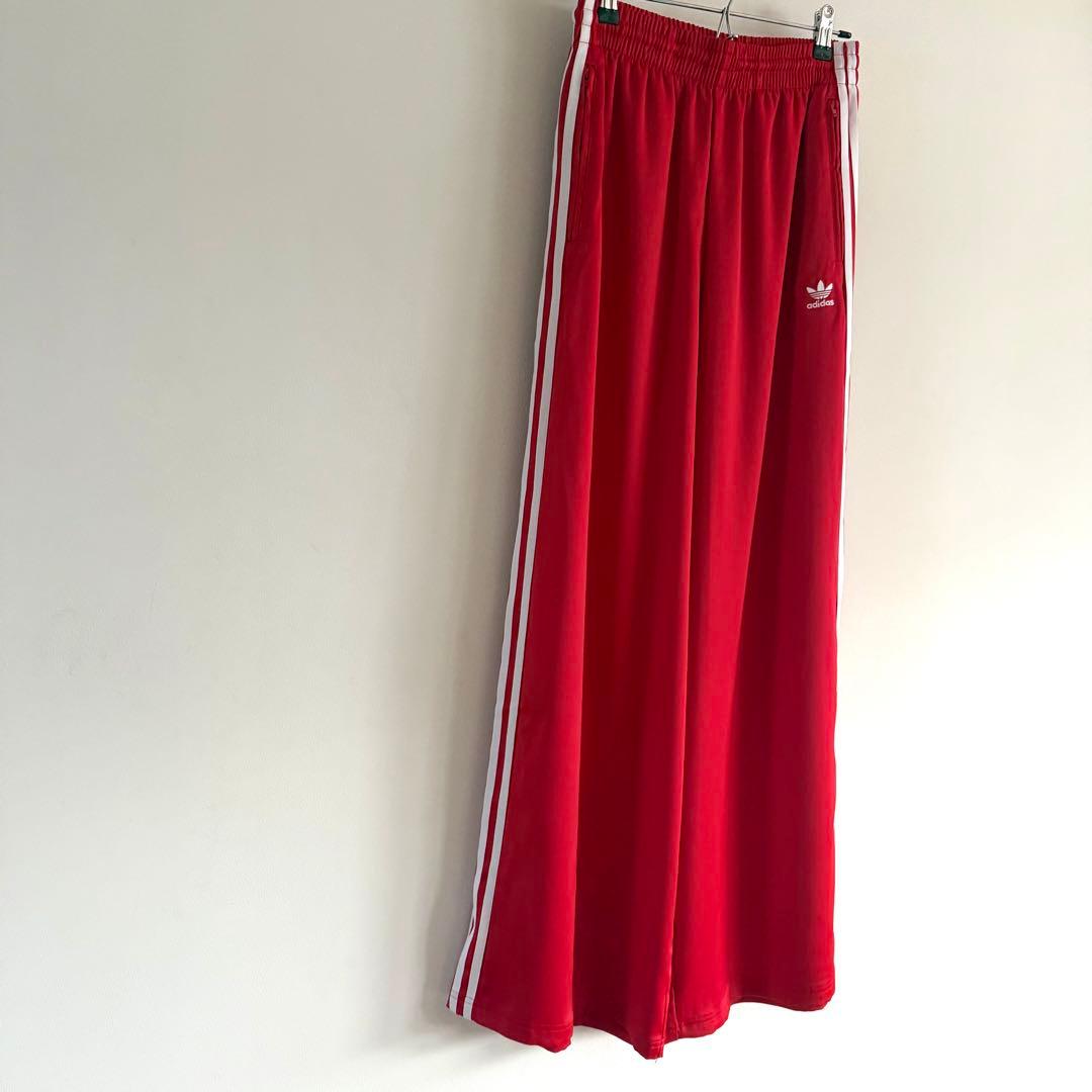 adidas アディダス サテンワイドレッグ トラックパンツ Mサイズ