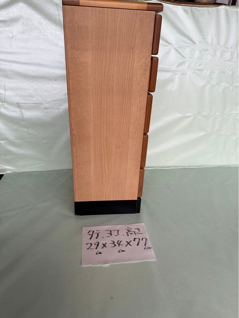 昭和レトロ　木製小物入れ 5段 29x34x77 cm