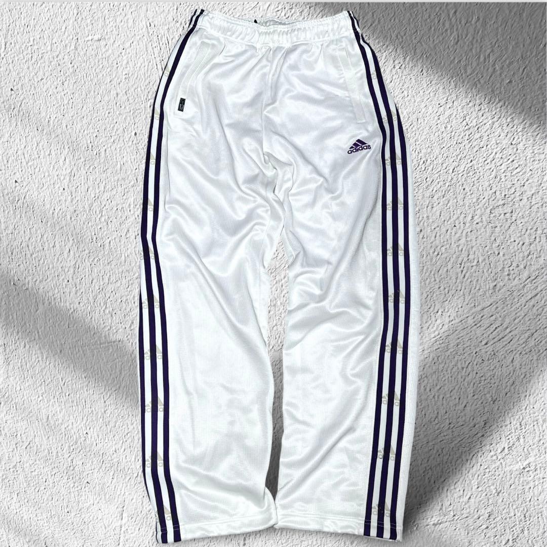 ✅y2k 00s adidas アディダス ロゴ ライン ジャージ パンツ 古着