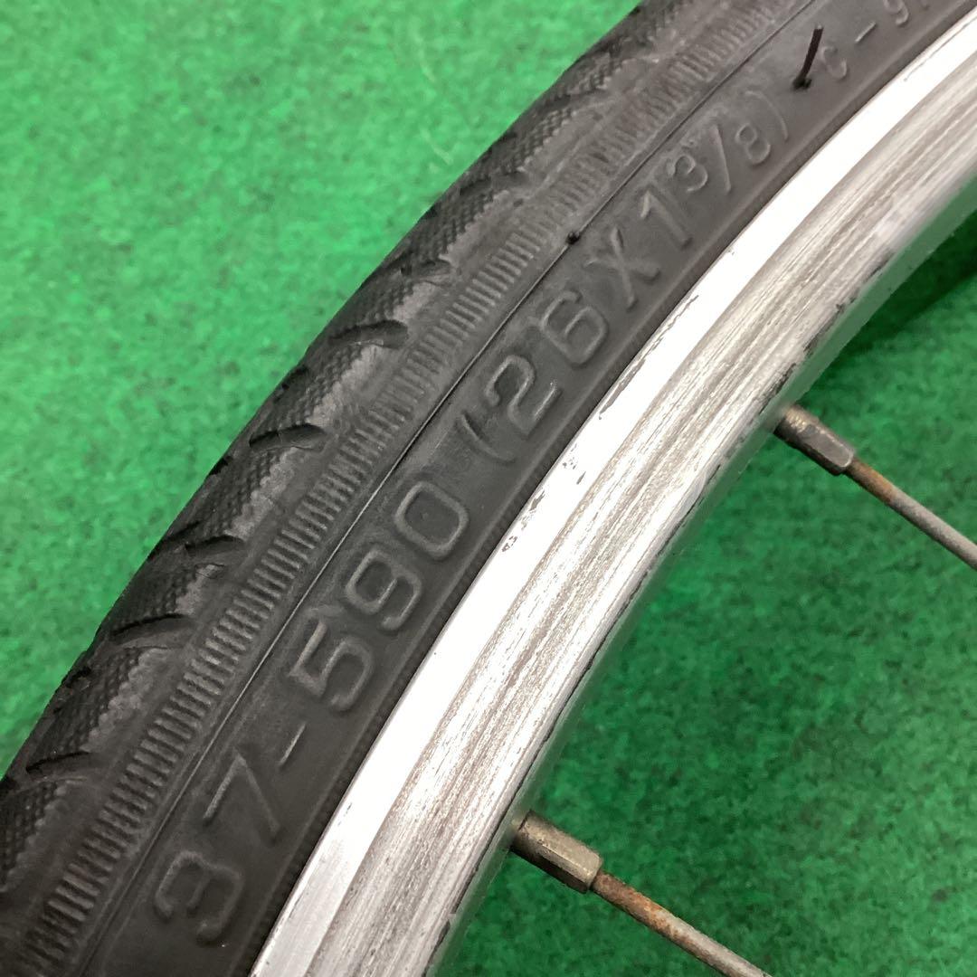 ステンレスリム 前輪 26x1-3/8 タイヤ付　26インチ　フロント