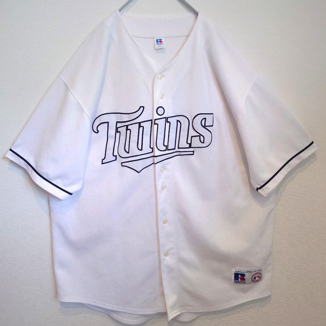 古着 MLB ラッセルアスレティック ミネソタツインズ ベースボールシャツ