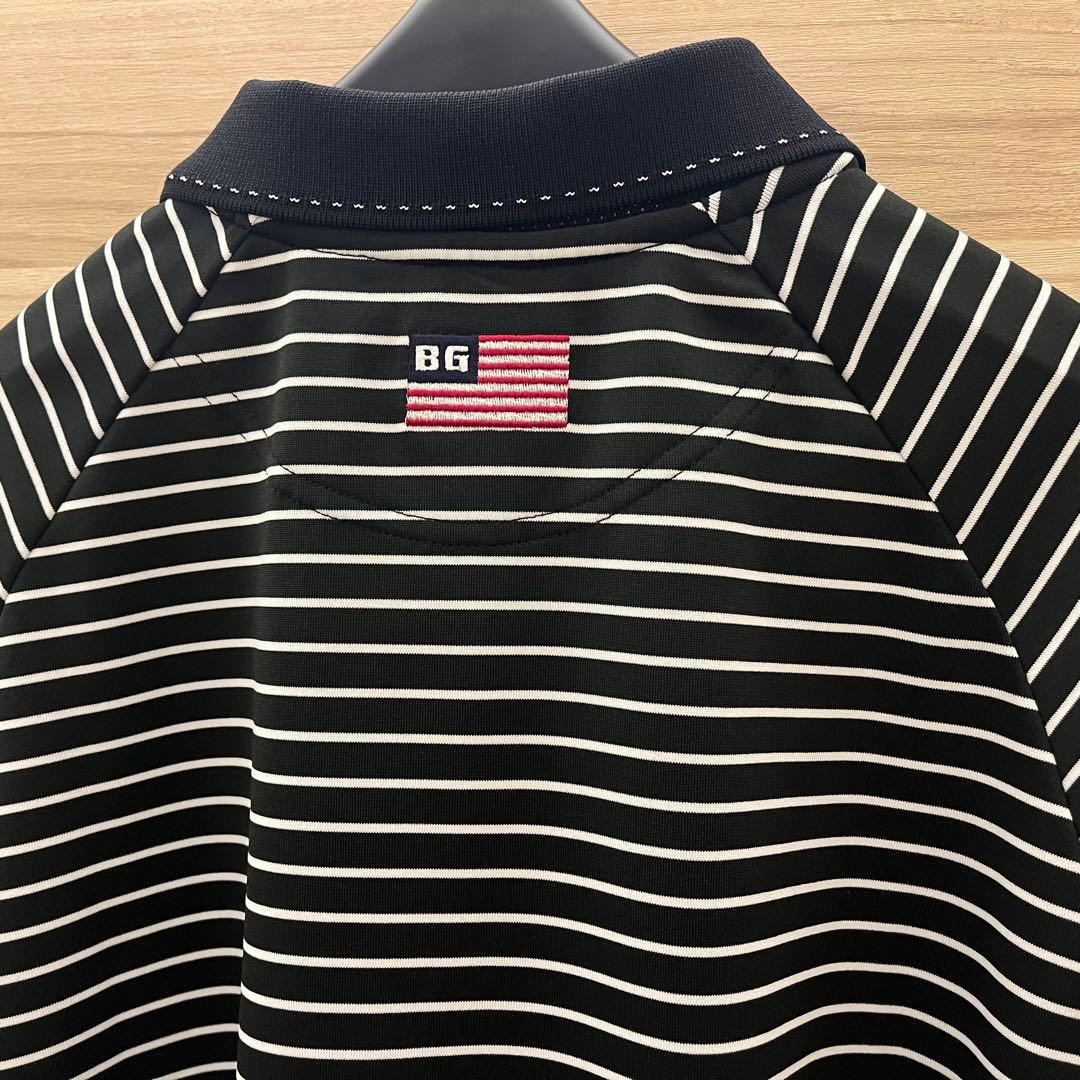 新品★22,000円 BRIEFING 黒M リラックスポロシャツ ストライプ