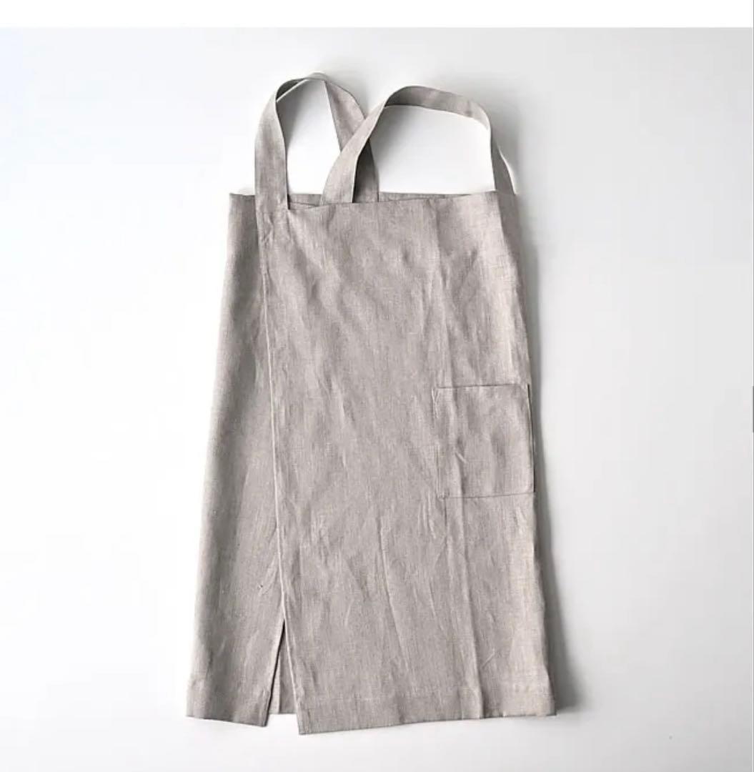 【新品未使用】fog linen workリネンスクエアクロスエプロンナチュラル