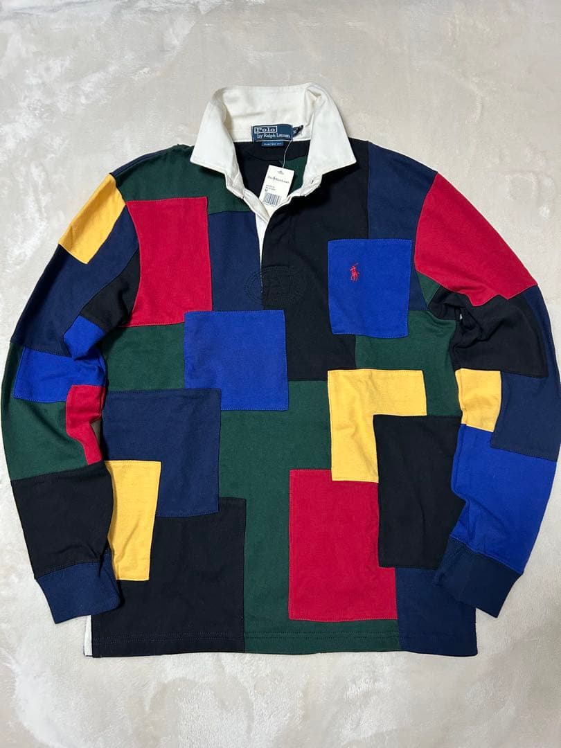 POLO Ralph Laurenパッチワーク ラガーシャツ マルチカラー