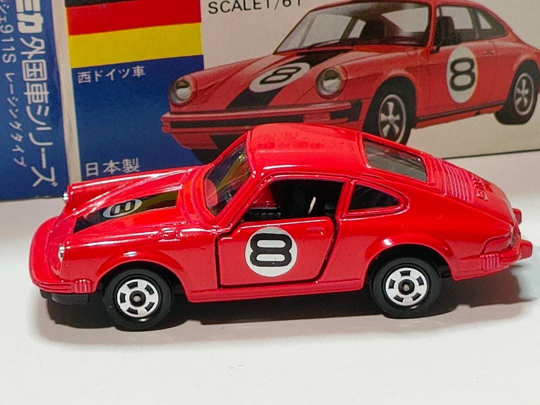 青箱トミカ F17 ポルシェ911Sレーシングタイプ　美品　日本製