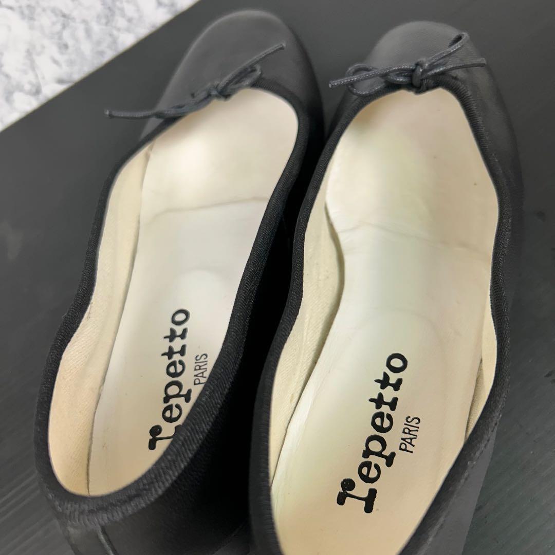 美品♡レペット CUIR VERITABLE バレエシューズ ブラック レザー