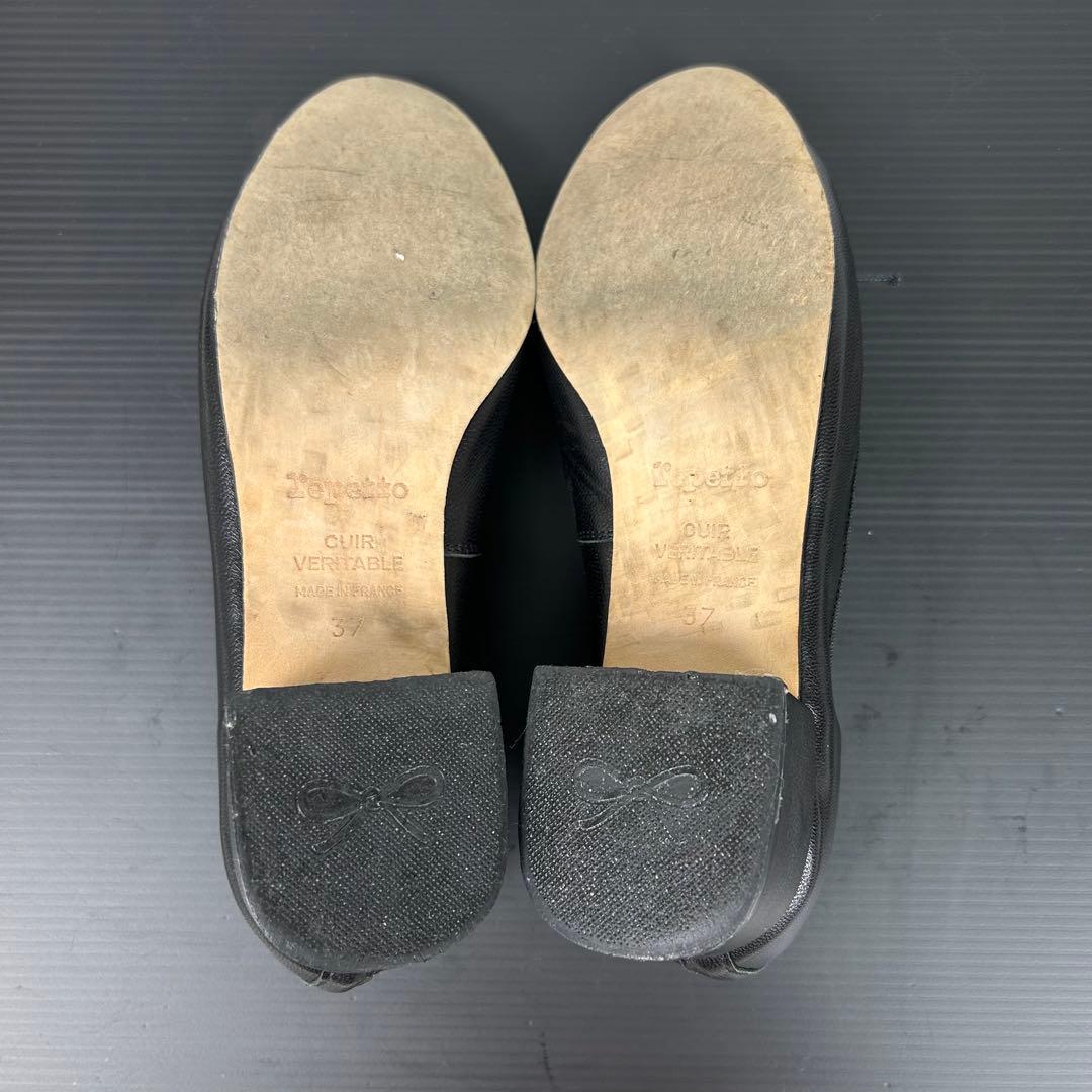 美品♡レペット CUIR VERITABLE バレエシューズ ブラック レザー