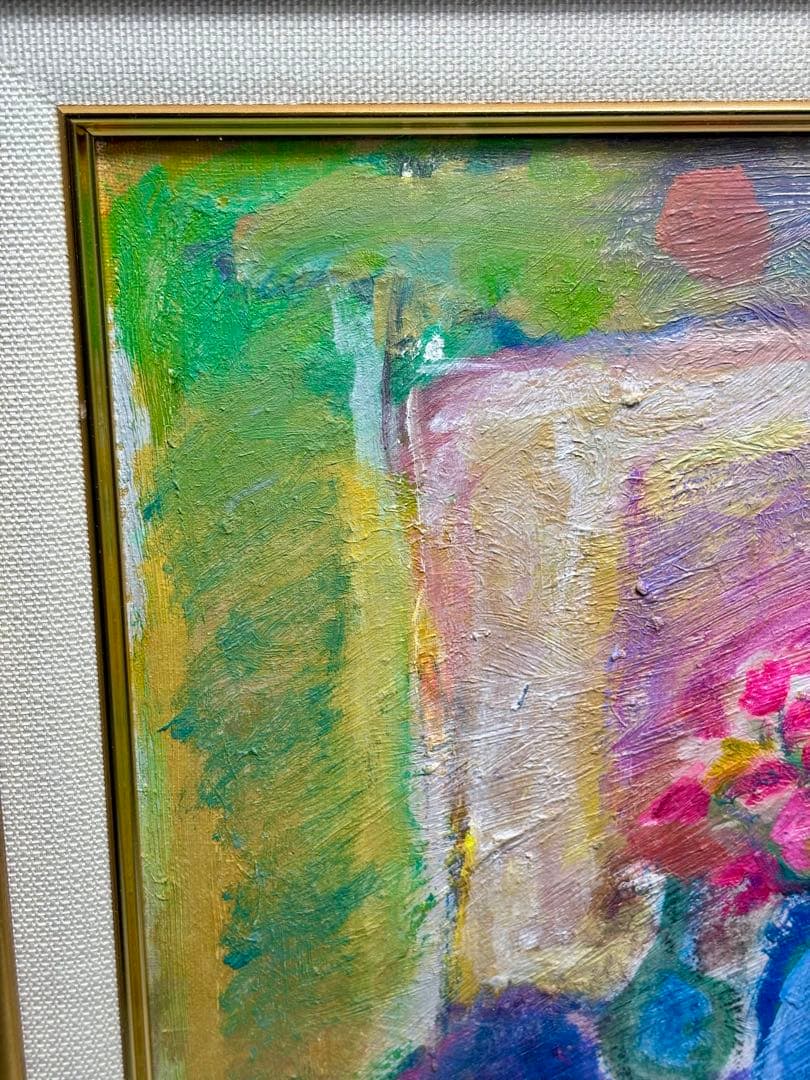 #油彩画 抽象静物画 額装作品