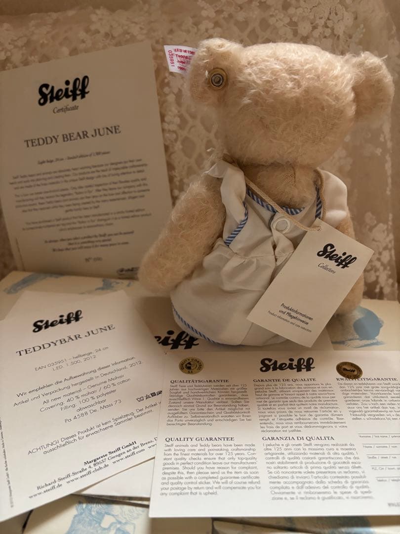 【レア】お買い得Steiff シュタイフサマードレス　JUNE テディベア