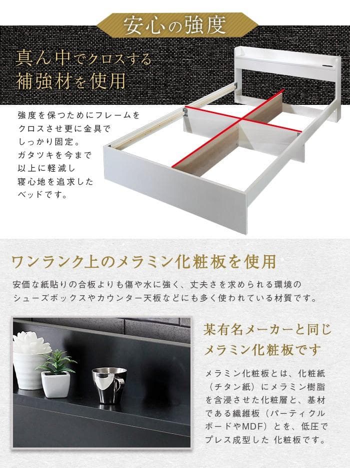 【セミダブル　ブラック】シンプルでスタイリッシュなベッド＜フレームのみ＞