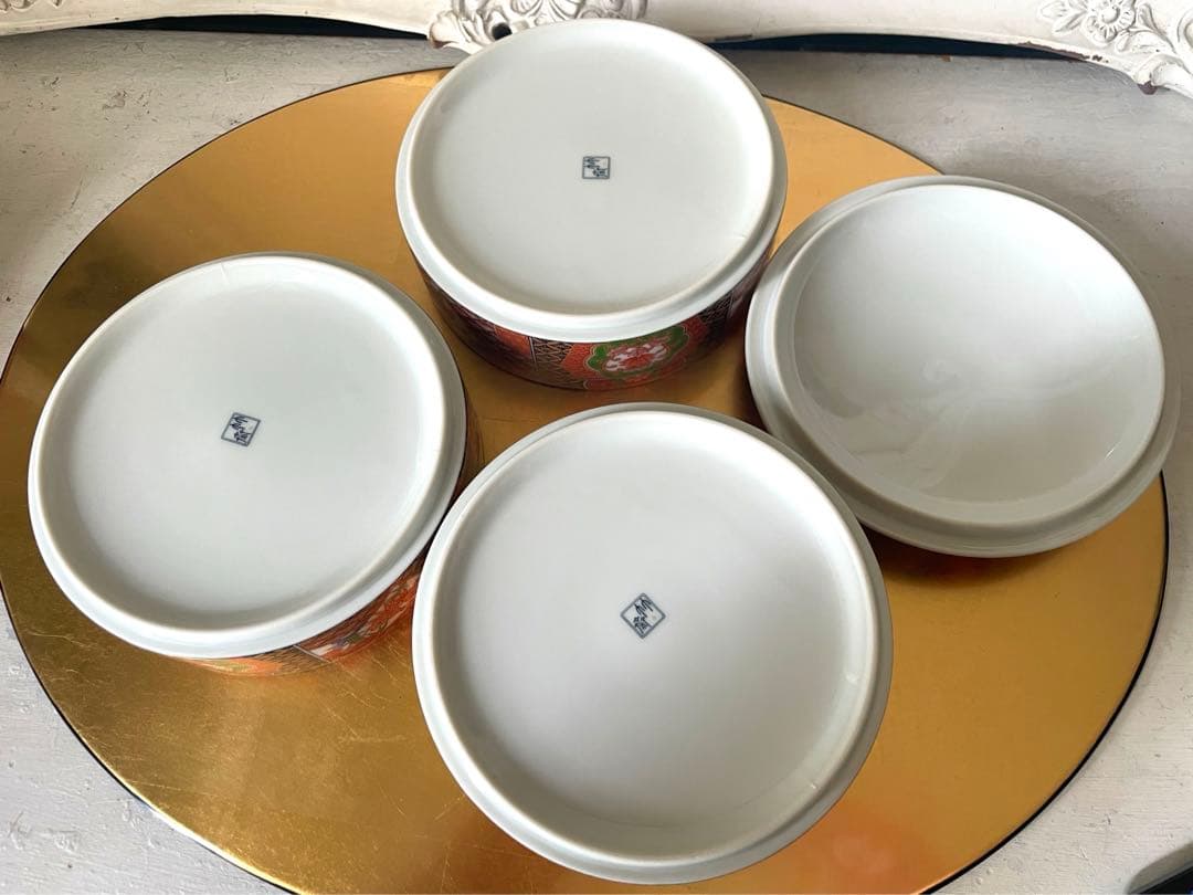 最終‼️ 林斎　３段重箱　陶器　三段重箱　食器　三段重　重箱　赤絵　オードブル　皿