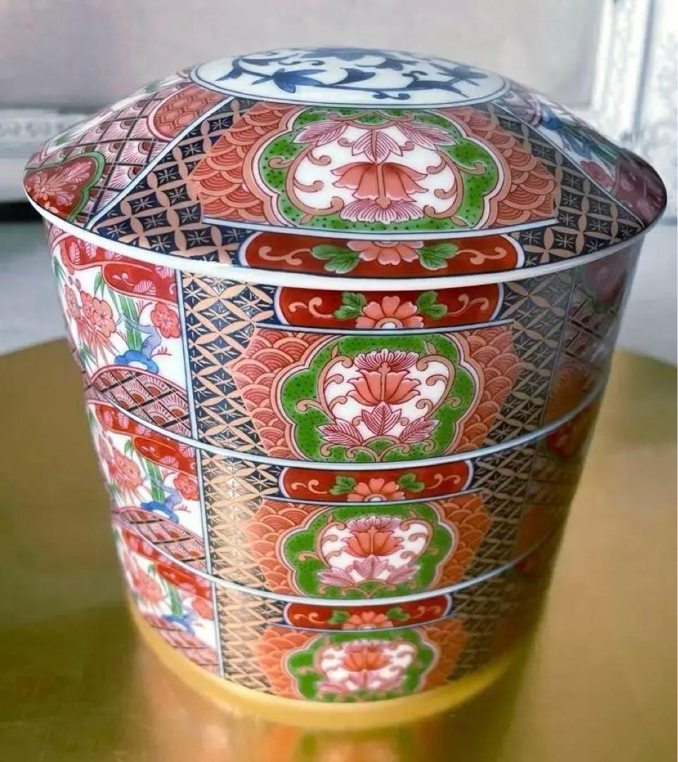 最終‼️ 林斎　３段重箱　陶器　三段重箱　食器　三段重　重箱　赤絵　オードブル　皿