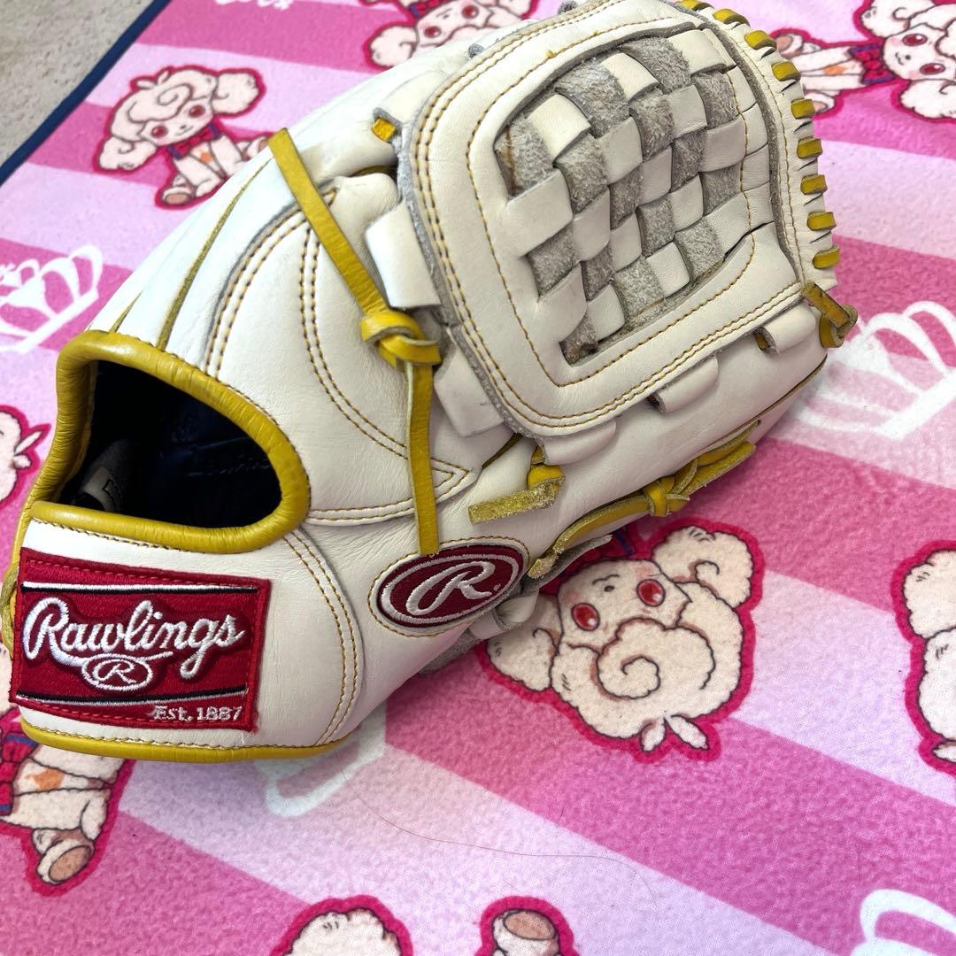 Rawlings 野球グローブ ホワイト/イエロー