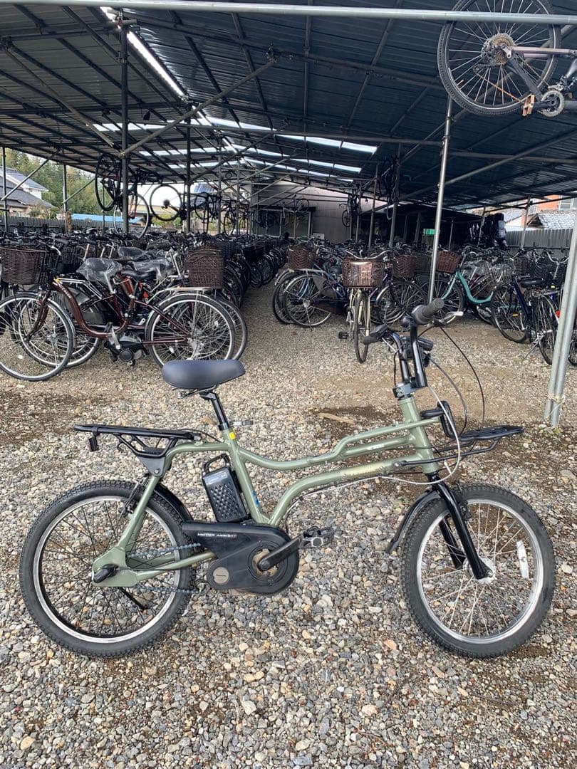 オリーブグリーン 電動アシスト自転車 20インチ