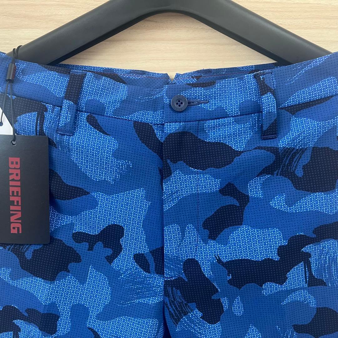 新品★BRIEFINGゴルフ カモフラショートパンツ ネイビー 迷彩半ズボン S