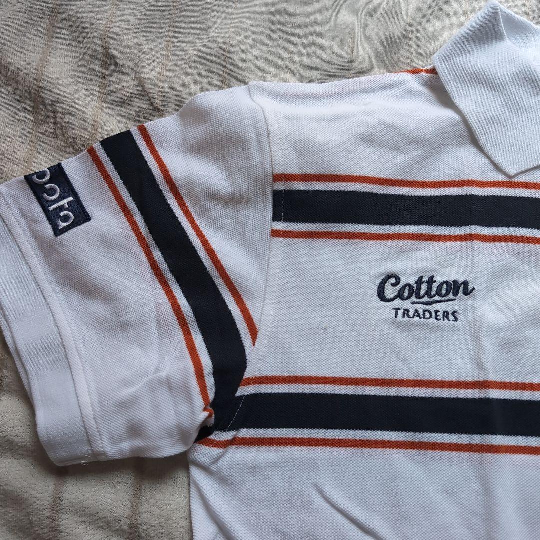 クボタスピアーズCotton Traders ラガーシャツ ホワイト ストライプ