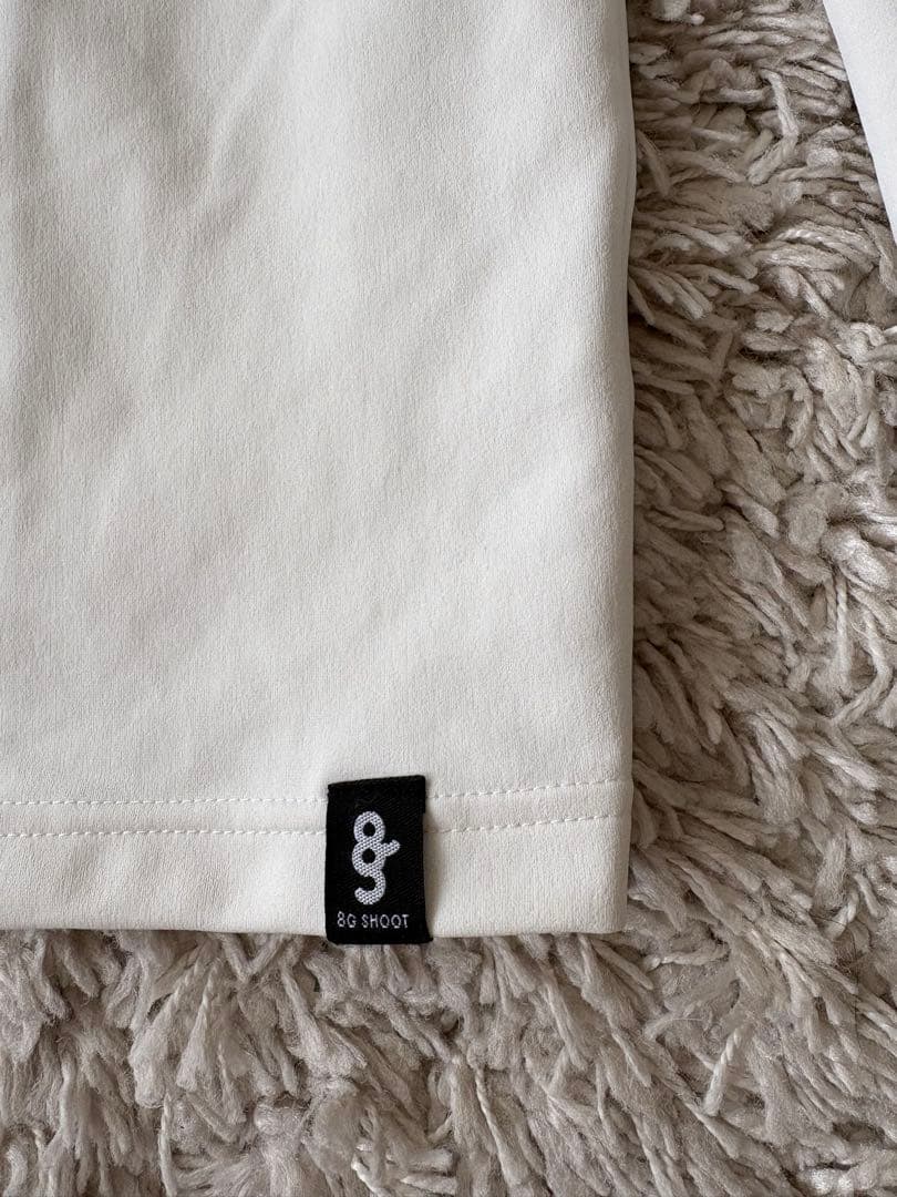 8G SHOOT Logo Print Mock Neck サイズM 白黒