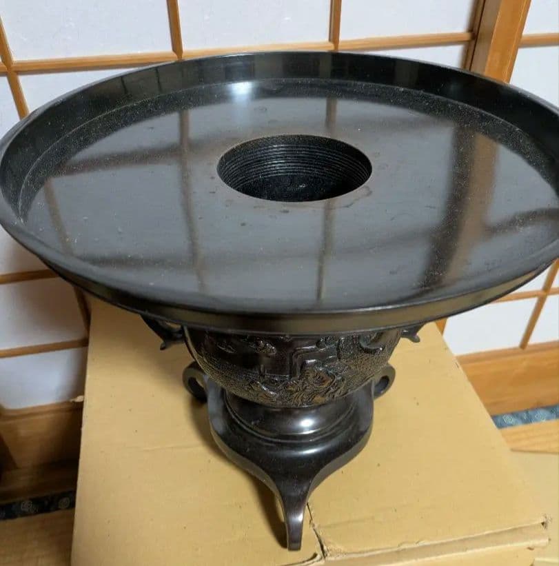 唐銅　薄端　花器　花入れ　送料無料