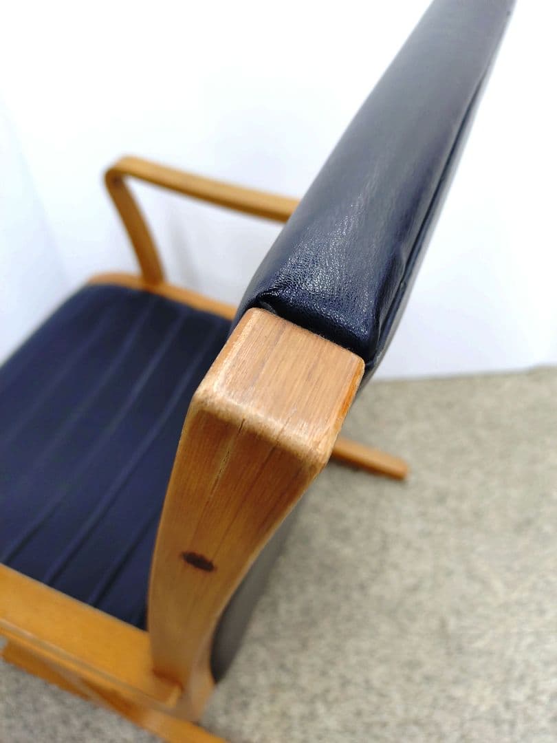 天童木工 ヘロンチェア ヴィンテージ品 ブラックレザー