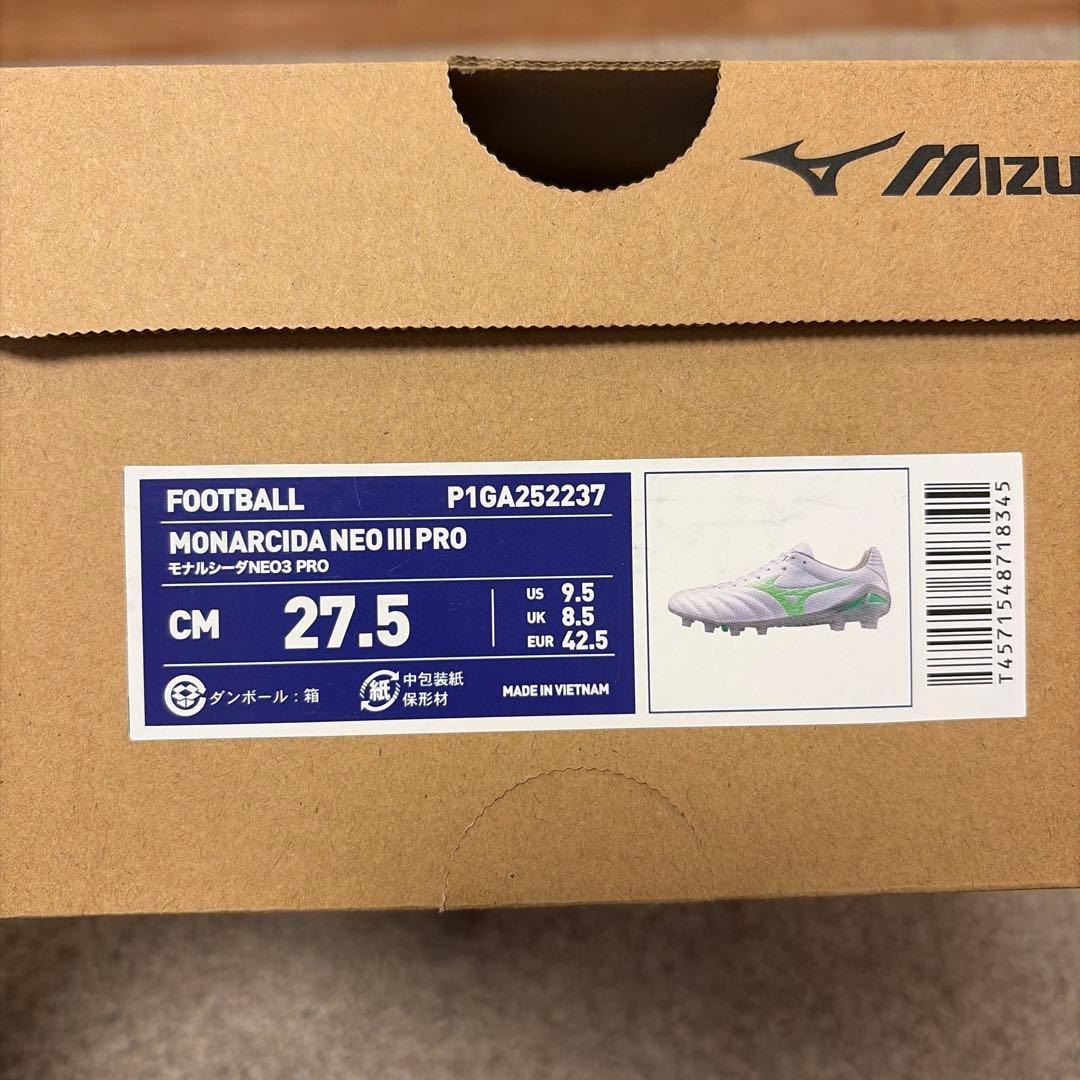 MIZUNO ミズノ　モナルシーダNEO3 PRO スパイク　27.5cm 新品